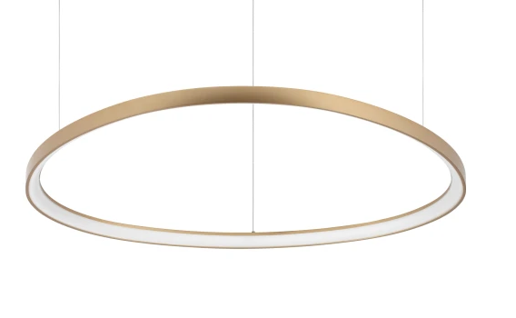 Designerska złota lampa wisząca LED okrągła ring nowoczesna dekoracyjna Gemini sp d081 on-off 2700k 341606 Ideal Lux 