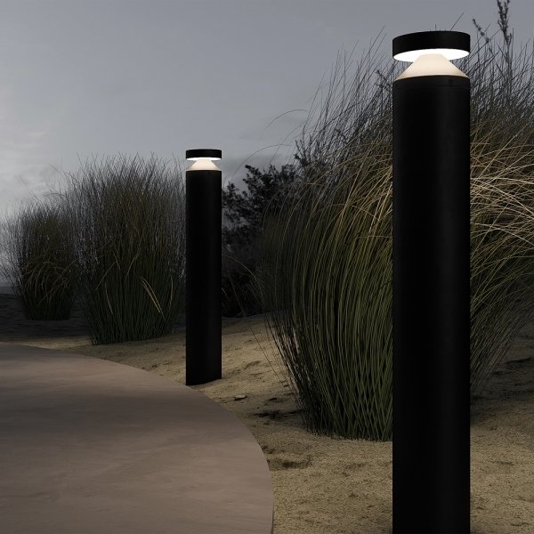 Nowoczesny słupek ogrodowy LED zewnętrzna lampa grafitowa tuba Olten MAYTONI O591FL-L12GF3K1