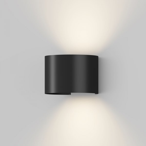 Nowoczesny kinkiet elewacyjny zewnętrzny LED minimalistyczny metalowy czarny podświetlający ścianę Fulton MAYTONI O573WL-L6B