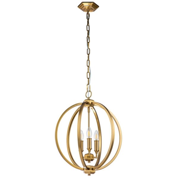 Nowoczesna Kulista lampa wisząca Corinne FE-CORINNE-3P-M-BB Oksydowany mosiądz z kryształkami Do salonu, nad stół