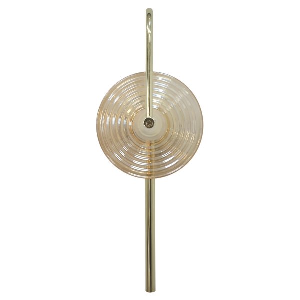 Dekoracyjny nowoczesny kinkiet w stylu art deco szklany bursztynowy klosz PLATO LED CCT LP-0301/1W AM Light Prestige