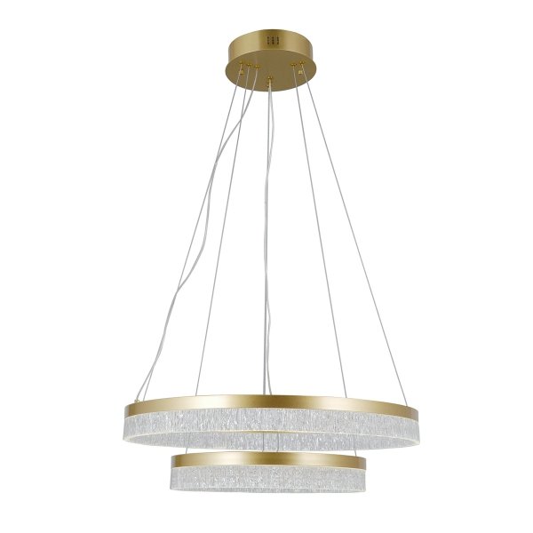 Nowoczesna złota lampa wisząca 2 ringi okręgi Pantal PND-34533-2L-GD Italux