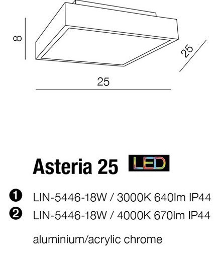  LAMPA SUFITOWA PLAFON ASTERIA 25  LIN-5446-18
