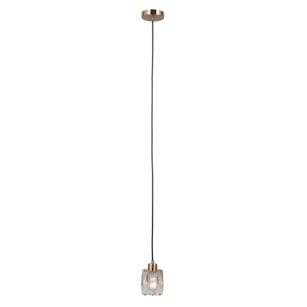 Kryształowa lampa wisząca pojedyncza zwis Torno Italux PND-40813-1-HBR jadalniana nad stół