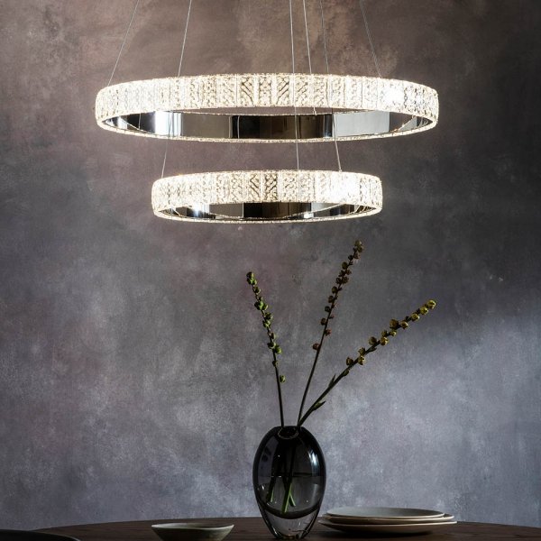 Lampa Wisząca Chrom LED Glamopur CELESTE 78701 ENDON