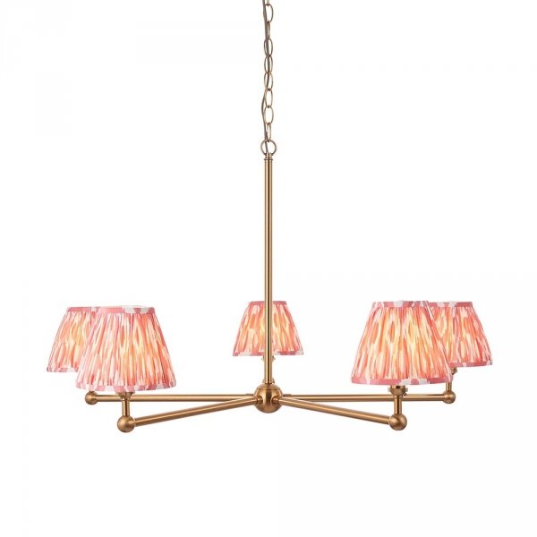 Klasyczna lampa wisząca abażurowa mosiężna minimalistyczna uniwersalna Santiago &amp; Ikat 115008 ENDON