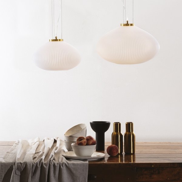 Szklana lampa wisząca mosiądz Plisse sp1 d45 Ideal Lux 285191 nad stół wyspę jadalniana