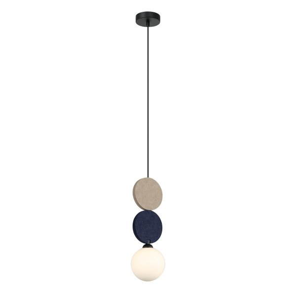 Nowoczesna lampa wisząca kule Andrea Italux PND-59779C-1S-MLTI beżowy/ niebieski