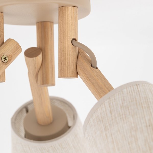 Nowoczesny plafon oprawa sufitowa brązowa abażurowa drewniana boho minimalistyczna klasyczna VAIO 11605 TK-Lighting