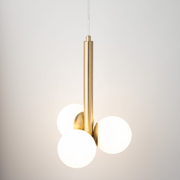Lampa wisząca Perla Lux 3 zwis Sigma 40779 złoty szczotkowany/ biały