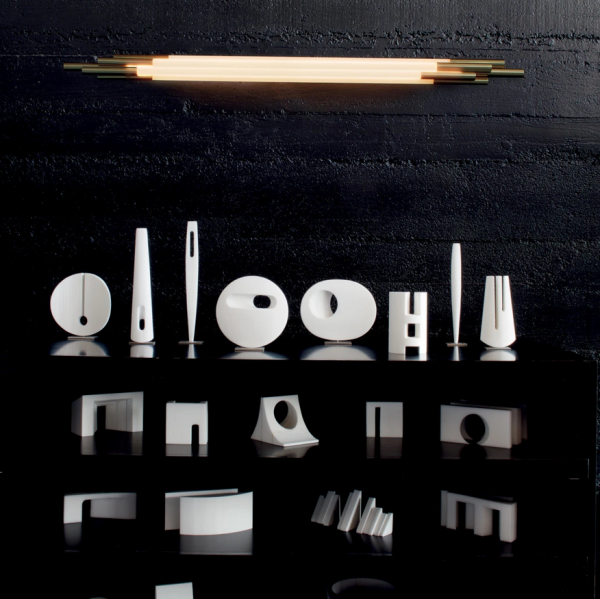 Lampa ścienna szklana z dekoracyjnych rurek 150cm złota designerska dekoracyjna ORG W 1500 DCW Editions