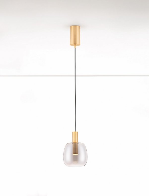 Złota lampa wisząca ze szklanym kloszem IQUITOS LE44845 Luces Exlusivas