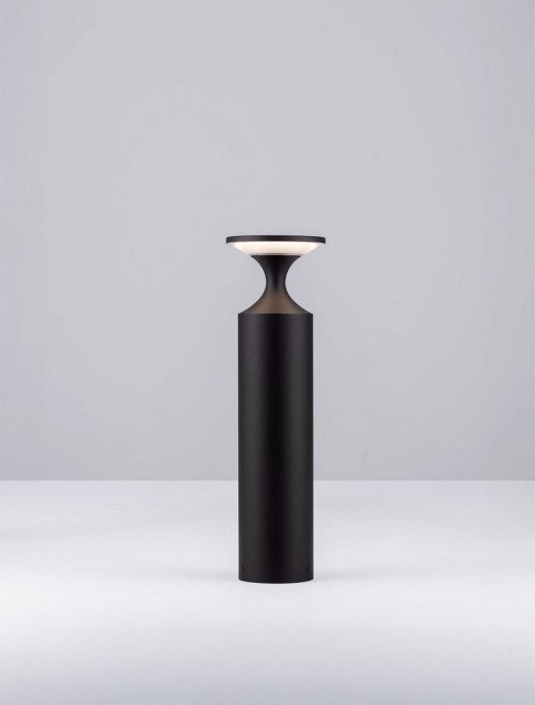 Minimalistyczny słupek ogrodowy klasyczny LED aluminiowy czarna niska tuba uniwersalny IP65 MORCAVO LE75134 Luces Exclusivas