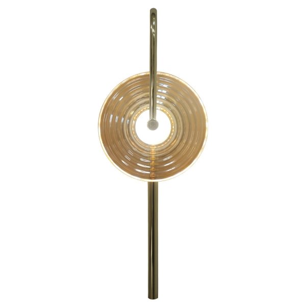 Dekoracyjny nowoczesny kinkiet w stylu art deco szklany bursztynowy klosz PLATO LED CCT LP-0301/1W AM Light Prestige