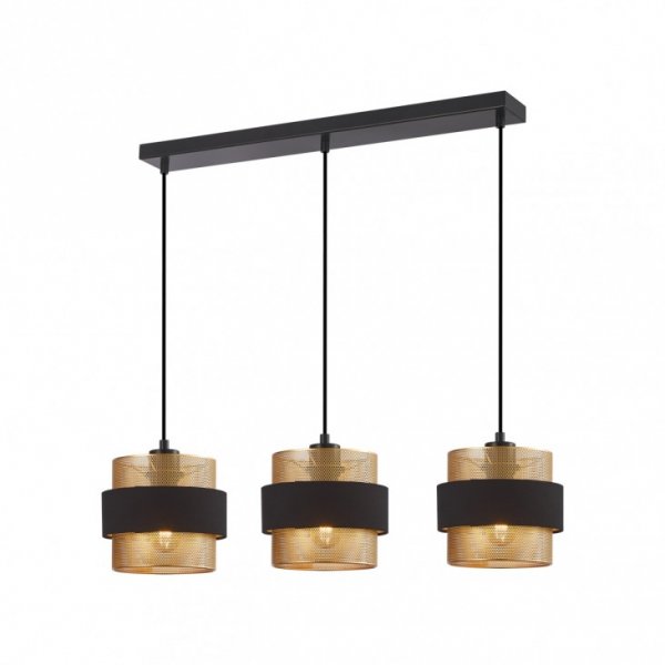 Nowoczesna Lampa Wisząca Dekoracyjne Abażury BANS PND-27467-3-BK-GD ITALUX