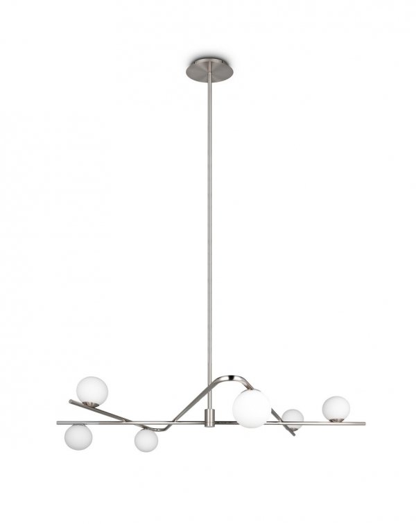 Lampa wisząca dekoracyjna niklowana w nowoczesnym stylu szklane klosze kule FLAMING 368900607 TRIO SELECT