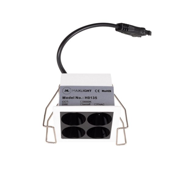 Oprawa wpuszczana w sufit LED minimalistyczna klasyczna kwadratowa biała aluminiowa X-line H0135 MAXLIGHT 