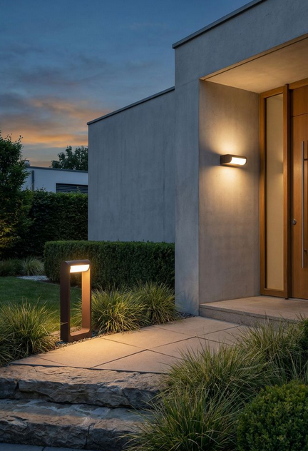 Zewnętrzna lampa ogrodowa stojąca LED ciemno szary słupek 60cm Azzardo FRAME 60 AZ6629 12W 3000K