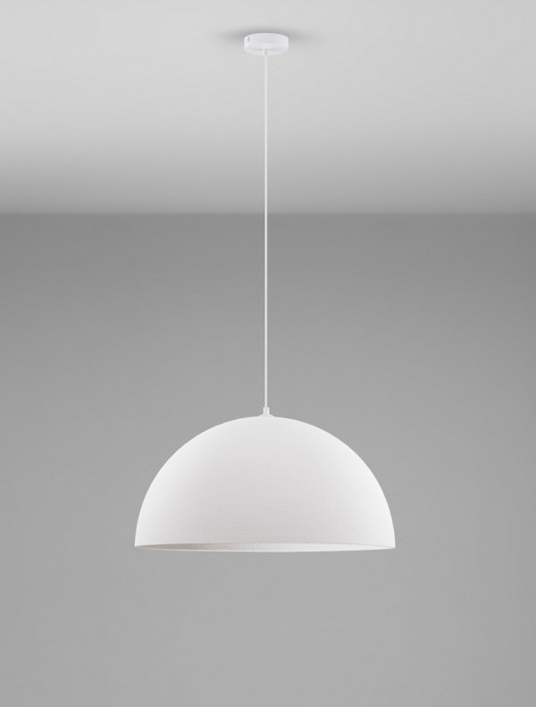 Nowoczesna biała lampa wisząca półokrągły klosz minimalistyczna uniwersalna skandynawska  NAVIRTA LE45339 Luces Exclusivas