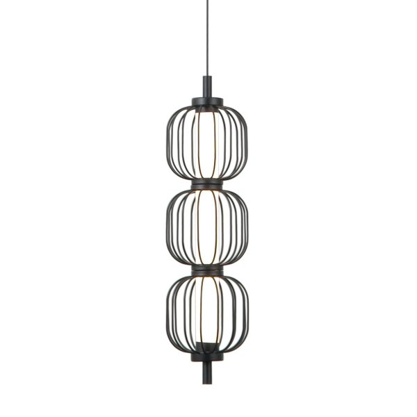 Czarna lampa wisząca nowoczesna Pedro Italux PND-34405-3V-BK
