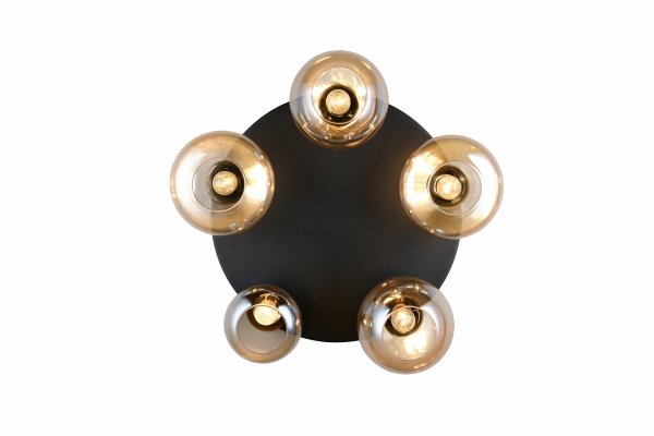 Nowoczesny plafon lampa sufitowa czarna szklane klosze uniwersalna minimalistyczna LUMINA 617030513 Trio