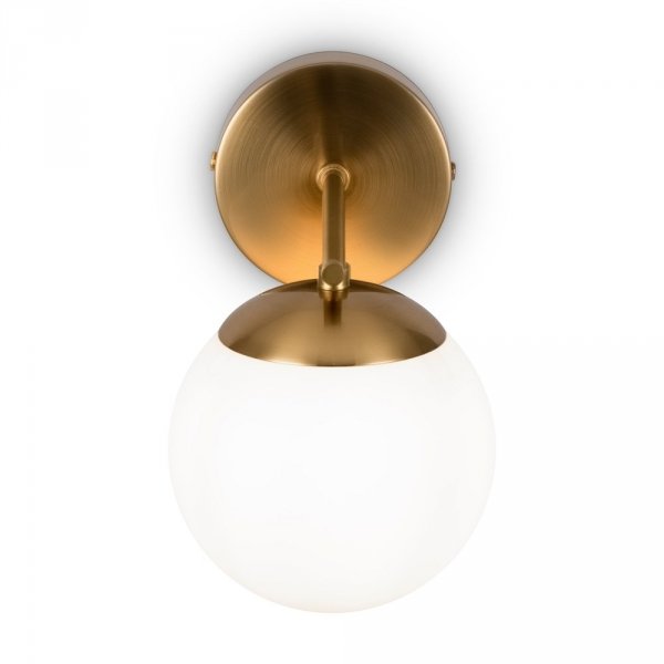 Loftowy Kinkiet Ścienny Mosiężna Białe Klosze Kule MARBLE MOD187WL-01BS MAYTONI