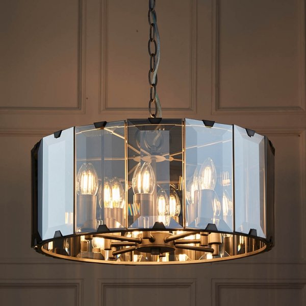Szklana Lampa Wisząca Dymiony Klosz CLOONEY 61294 ENDON