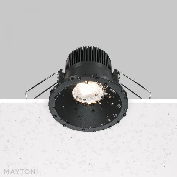 Lampa wbudowana wpuszczana w sufit LED aluminiowa czarna okrągła Zoom MAYTONI DL034-01-06W3K-B