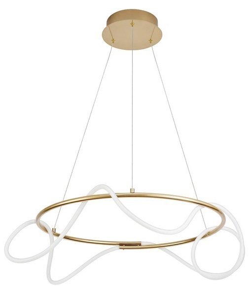 Złota Designerska Lampa Wisząca LED w Nowoczesnym Stylu - Okrąg LED FIJO LE41389