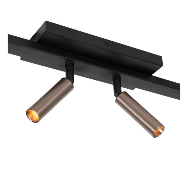 Nowoczesna lampa sufitowa listwa czarno-brązowa regulowane tuby uniwersalna minimalistyczna aluminiowa KEONI 09943/06/97 Lucide