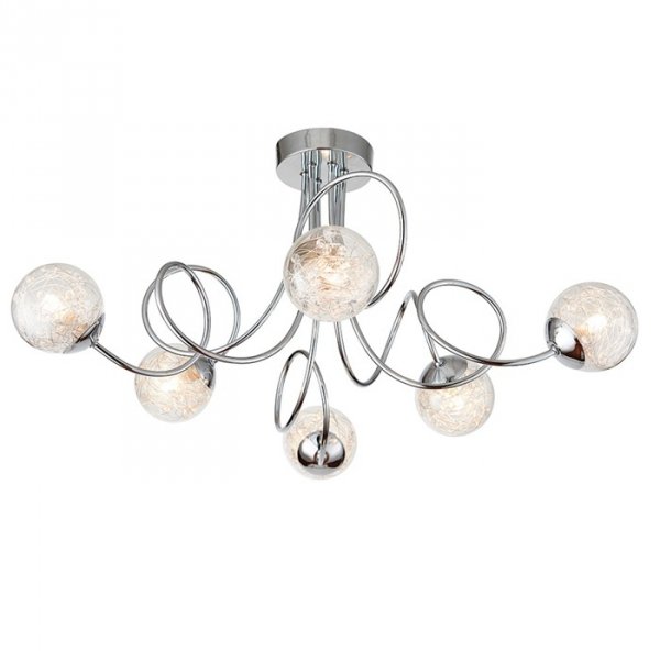 Nowoczesna Lampa Wisząca Chrom Deisgnerski Klosz Kula AURIA 76349 ENDON