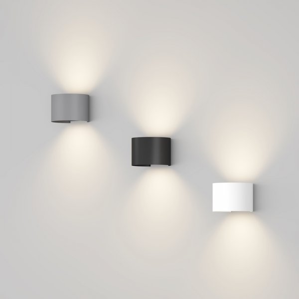 Nowoczesny kinkiet elewacyjny zewnętrzny LED minimalistyczny metalowy biały podświetlający ścianę Fulton MAYTONI O573WL-L6W