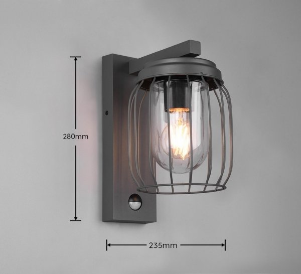 Kinkiet Zewnętrzny Loft Antracytowy Vintage TUELA 210869142 TRIO