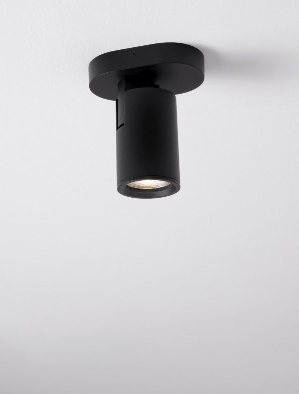 Nowoczesny plafon lampa sufitowa na wysięgniuku czarna regulowana tuba uniwersalna minimalistyczna aluminiowa LUNBIRA LE45658 Luces Exclusivas 