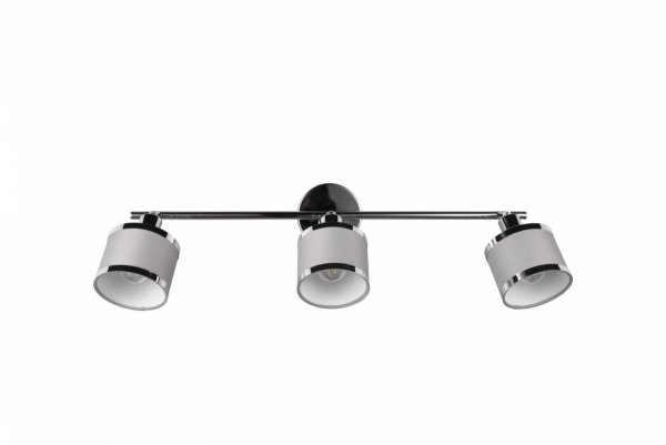 Nowoczesny plafon lampa sufitowa potrójna srebrna tkaninowy abażur uniwersalna minimalistyczna ściemnialna AROSA 812100306 Trio