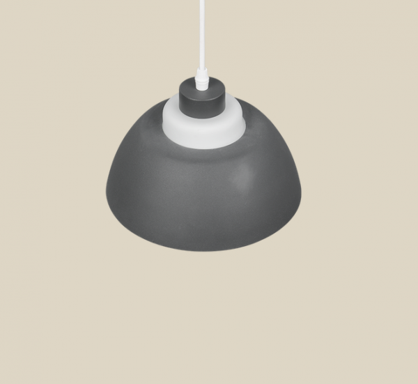 Grafitowa lampa wisząca półokrągły klosz nowoczesna do loftowych wnętrz TILOS R36501942 RL