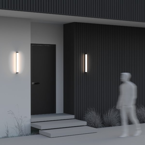 Eleganckie oświetlenie zewnętrzne na ścianę kinkiet LED aluminium 60cm Rounge MAYTONI O482WL-L16B3K