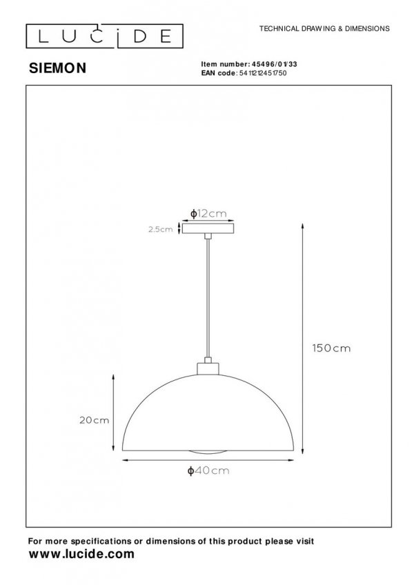 Ciemno zielona dekoracyjna lampa wisząca metalowy klosz SIEMON 45496/01/33 LUCIDE