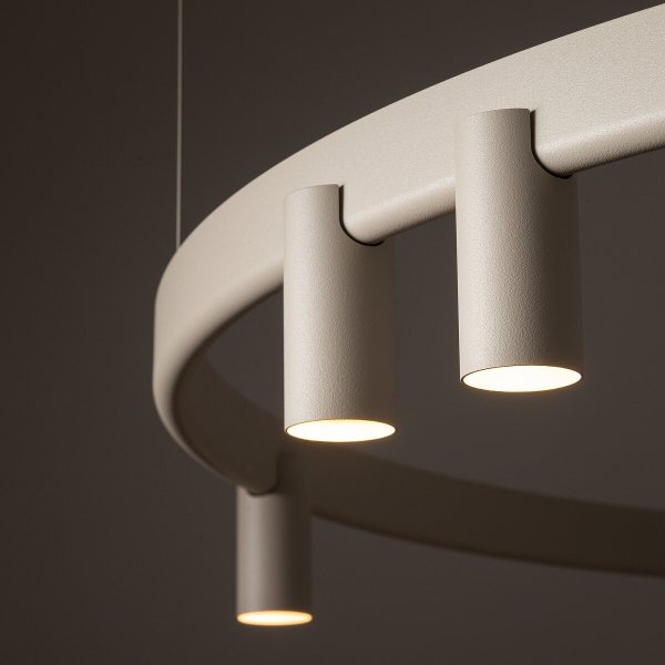 Geometryczna Lampa wisząca FOURTY ROUND LED XI Nowodvorski 12287 Nowoczesny żyrandol minimalistyczny Beżowy
