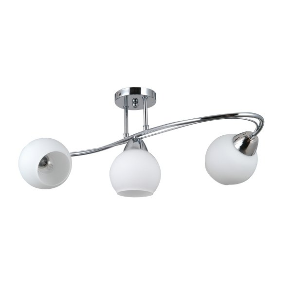 Nowoczesna lampa sufitowa plafon BEVIO Italux PND-40692-3-CH chromowany białe opalowe klosze salonowy