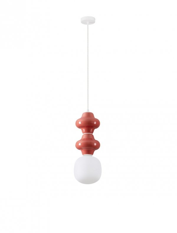 Designerska Lampa Wisząca z Ceramiki w Kolorze Koralowym Luces Exclusivas VILROSA LE44558