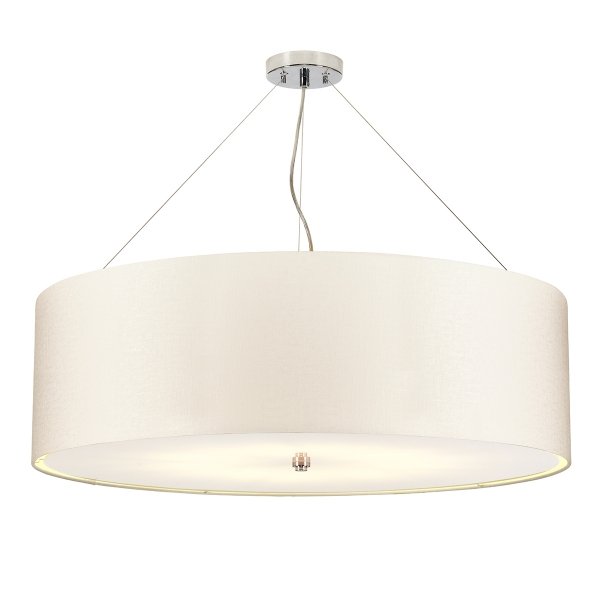 Lampa wisząca 86 cm Pearce 7 źródeł światła polerowany chrom jedwabny abażur minimalistyczna DL-PEARCE34-7LT-IV-PC ELSTEAD LIGHTING