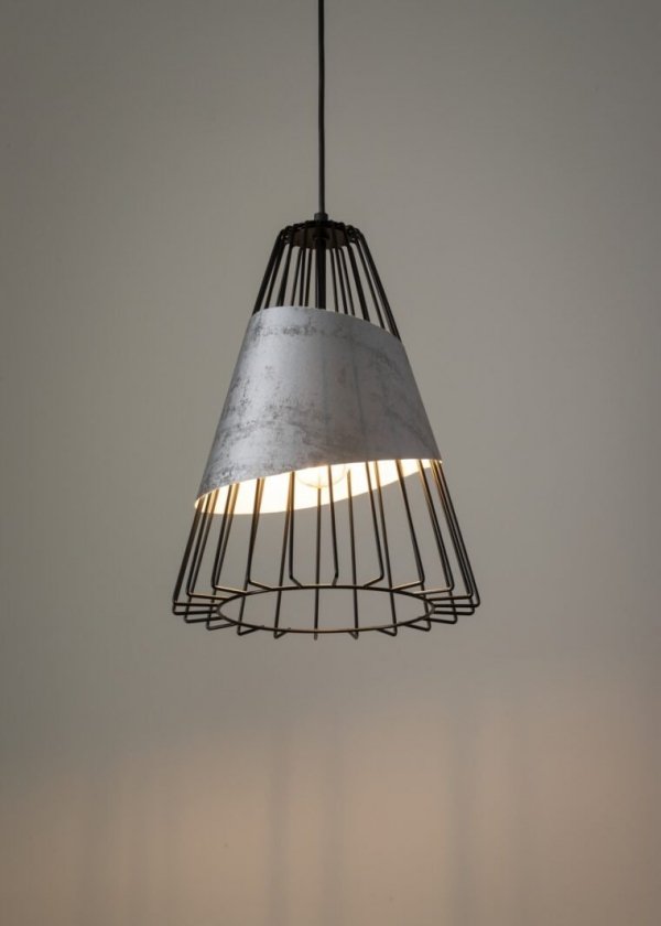 Lampa wisząca Druciana abażur Szaro-Srebrny Sigma Deni L 40536