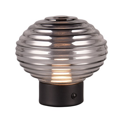 Dekoracyjna Lampka Stołowa LED Dymiony Szklany Klosz EARL R57771154 RL