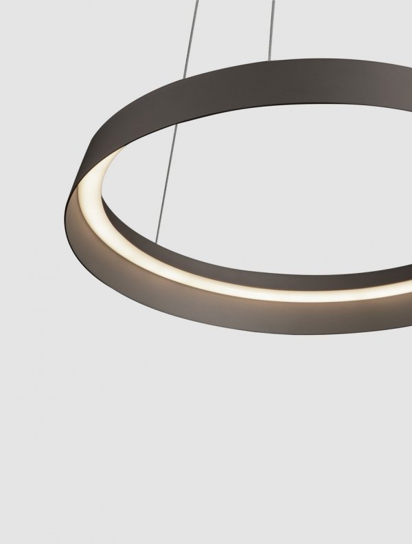 Nowoczesna lampa wisząca LED okrąg w kolorze brązowym BATALLAS LE44787 Luces Exclusivas