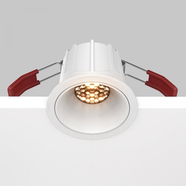 Lampa wpuszczana w sufit minimalistyczna aluminium biały okrągła Alfa LED MAYTONI DL043-01-10W2.7K-RD-W-DE