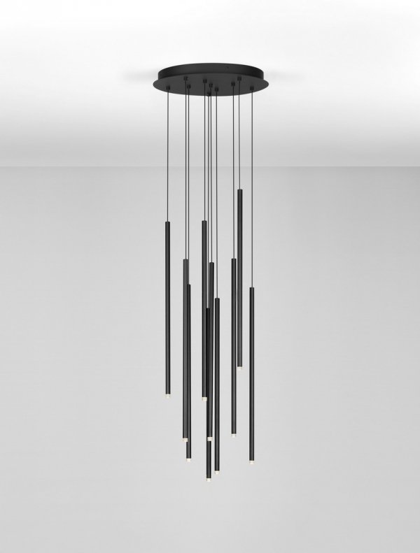 Minimalistyczna lampa wisząca LED aluminiowa zwis czarna uniwersalna klasyczna nad stół do salonu sypialni NOVENCIO LE45464 Luces Exclusivas
