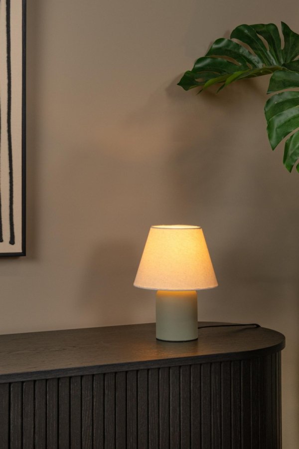 Nowoczesna ceramiczna lampka stołowa abażurowa MACIA 06527/01/33 LUCIDE