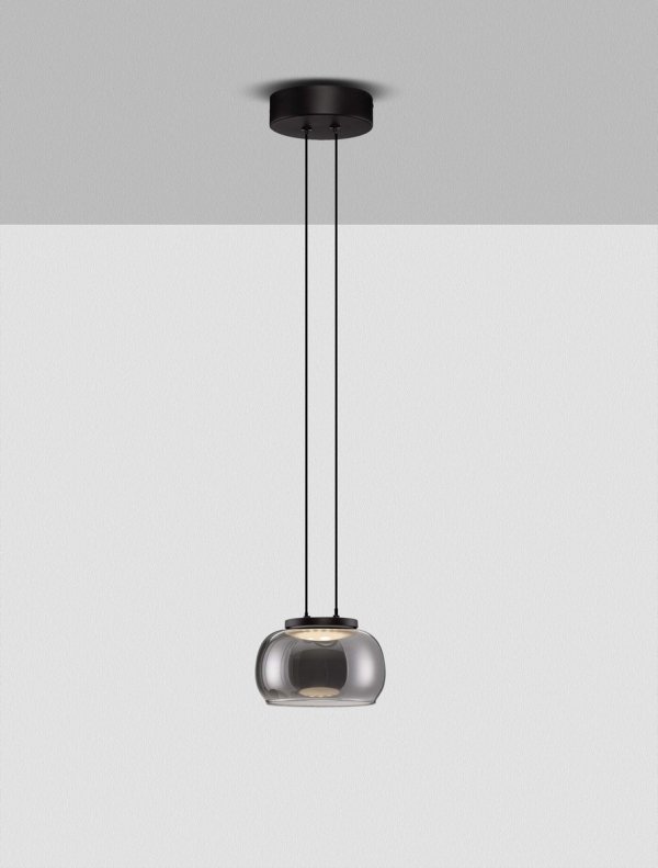 Szklana lampa wisząca przydymiony szary klosz HUARMEY LE44842 Luces Exlusivas