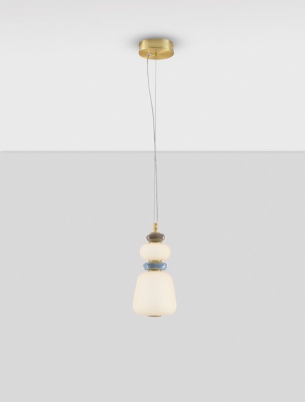 Nowoczesna złota lampa wisząca szklany klosz różne kształty designerska art deco LED możliwość ściemniania FELANZO LE45240 Luces Exclusivas